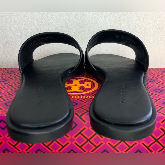 S⭕️LD‼️New Tory Burch Everly Slide in Perfect Black Croc Embossed Size 7 - Picture 8 of 12
